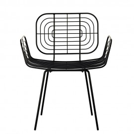 pols potten chaise design avec accoudoirs metal noir 300-020-010