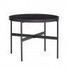 hubsch table basse ronde noire metal verre effet marbre 021107