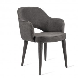 pols potten cosy chaise fauteuil de table rembourre tissu gris