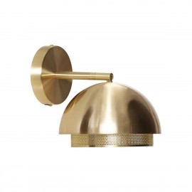 Applique métal doré laiton perforé demi-sphère Hübsch D 20 cm