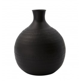 house doctor reena vase boule aluminium brun grave style ethnique