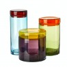 pols potten bocal de cuisine verre colore design chic set de 3