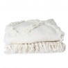 hk living jete de lit coton motif tufte blanc franges 270 x 270 cm