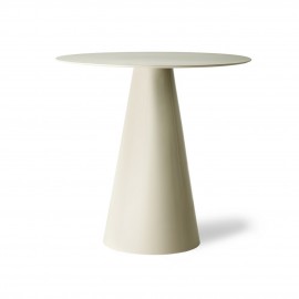 hk living bout de canape table basse ronde design metal blanc creme