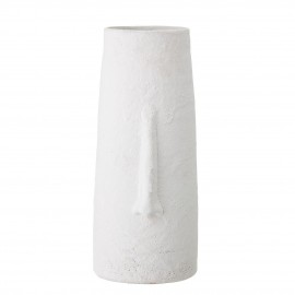 bloomingville vase haut blanc terrecuite nez sculpte en relief berican