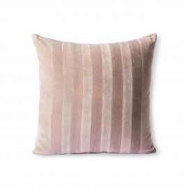 hk living coussin carre velours rayures beige rose nude