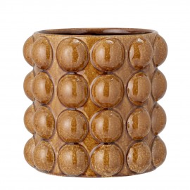 bloomingville vase cache pot ceramique retro bulles relief marron deia