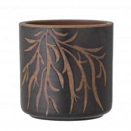 bloomingville cache pot elegant decoratif motif terre cuite brun dres