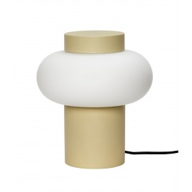 husch lampe de table design epuree metal beige camp