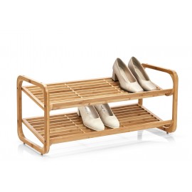 etagere rangement chaussures empilable bois bambou zeller