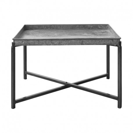Table basse carrée style industriel métal acier brut House Hoctor Cool 70 x 70 cm