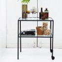 desserte metal verre design vintage epure minimaliste house doctor trolley Br0153