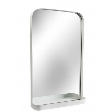 Miroir mural étagère métal blanc Versa 46 x 76 cm