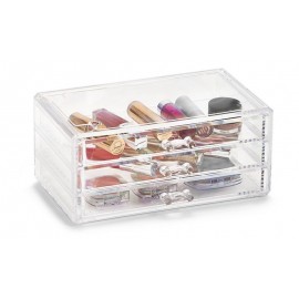 Make-up-Aufbewahrungsbox 3 Mini-Schubladen aus transparentem Acryl Zeller