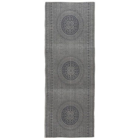 tapis long de couloir gris motif rosace rosette ib laursen 180 x 80 cm