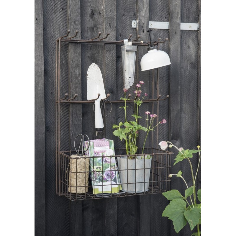 etagere murale cuisine porte verres metal vintage shabby chic ib laursen  7296-25