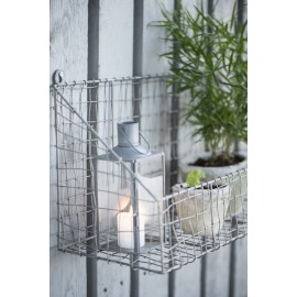 Etagère murale panier grillage métal gris vintage IB Laursen