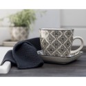 Tasse à café grès motif floral noir et blanc Casablanca IB Laursen