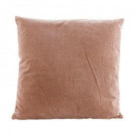 Housse de coussin carrée velours rose House Doctor Velv