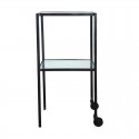 house doctor trolley table d appoint metal style retro industriel verre Br0154