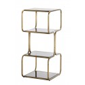 etagere a poser vintage retro metal dore 4 niveaux verre noir madame stoltz I023