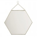 miroir hexagonal dore laiton a suspendre madam stoltz IB-350402ABR