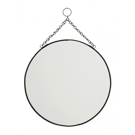 Miroir rond vintage à suspendre métal noir Madam Stoltz