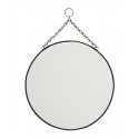 miroir rond vintage a suspendre metal noir madam stoltz IB-980030-30BL