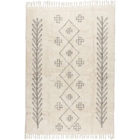 tapis moelleux ib laursen blanc creme motif noir 120 x 180 cm 6569-00