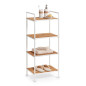 etagere colonne salle de bains metal blanc bois bambou zeller 18720 etagere colonne salle de bains metal blanc bois bambou zeller 18720