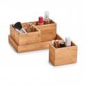 Set de 3 boîtes organiseur rangement bois bambou Zeller