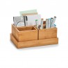 set de boites organiseur rangement salle de bains bois bambou zeller 25387