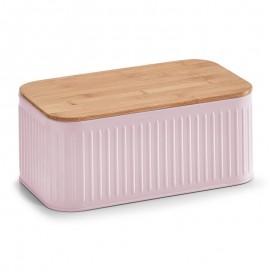 Boîte à pain cuisine métal rose pastel Zeller