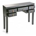 table console style japonais noire 5 tiroirs versa