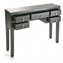 Table console style japonais noire 5 tiroirs Versa