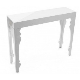 table console blanche baroque bois laqué versa - Kdesign