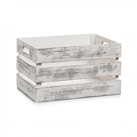caisse de rangement vintage bois blanc zeller 15131 - Kdesign