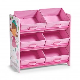 Meuble étagère de rangement jouets bois rose Zeller Girly