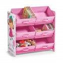 meuble etagere de rangement jouets bois rose zeller girly 13494