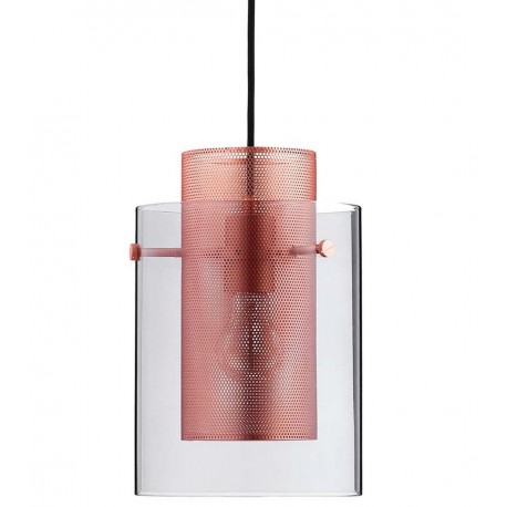 Suspension design cuivre brossé verre fumé Frandsen Cora