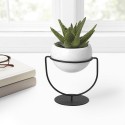 Porte-plantes design à poser ou à suspendre métal noir Umbra Nesta