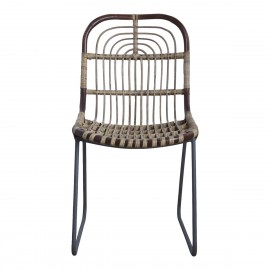 Retro-Stuhl aus geflochtenem Metall-Rattan von House Doctor Kawa