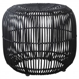 Pouf tabouret rotin noir House Doctor Modern