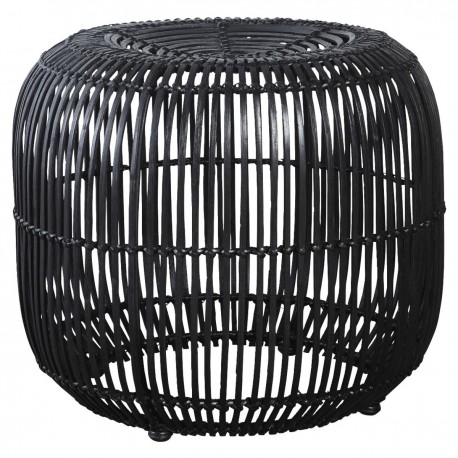 pouf tabouret rotin noir house doctor modern He0101b