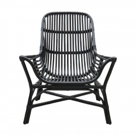 House Doctor Colony Rattan-Loungesessel schwarz