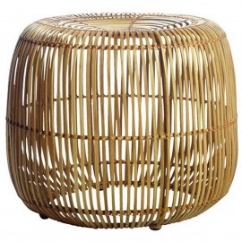 Runder Hocker aus natürlichem Rattan von House Doctor Modern