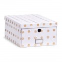 Boite de rangement carton blanc et dore Zeller