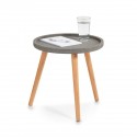 Table basse ronde bois de pin Zeller Concrete D 40 cm