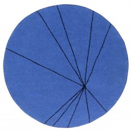 Tapis design rond bleu Klein Lorena Canals Trace 160 cm