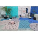 Tapis design rond bleu Klein Lorena Canals Trace 160 cm